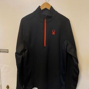 🏀🏀 Men’s  Spyder Black Pullover with Red Accent. Size L